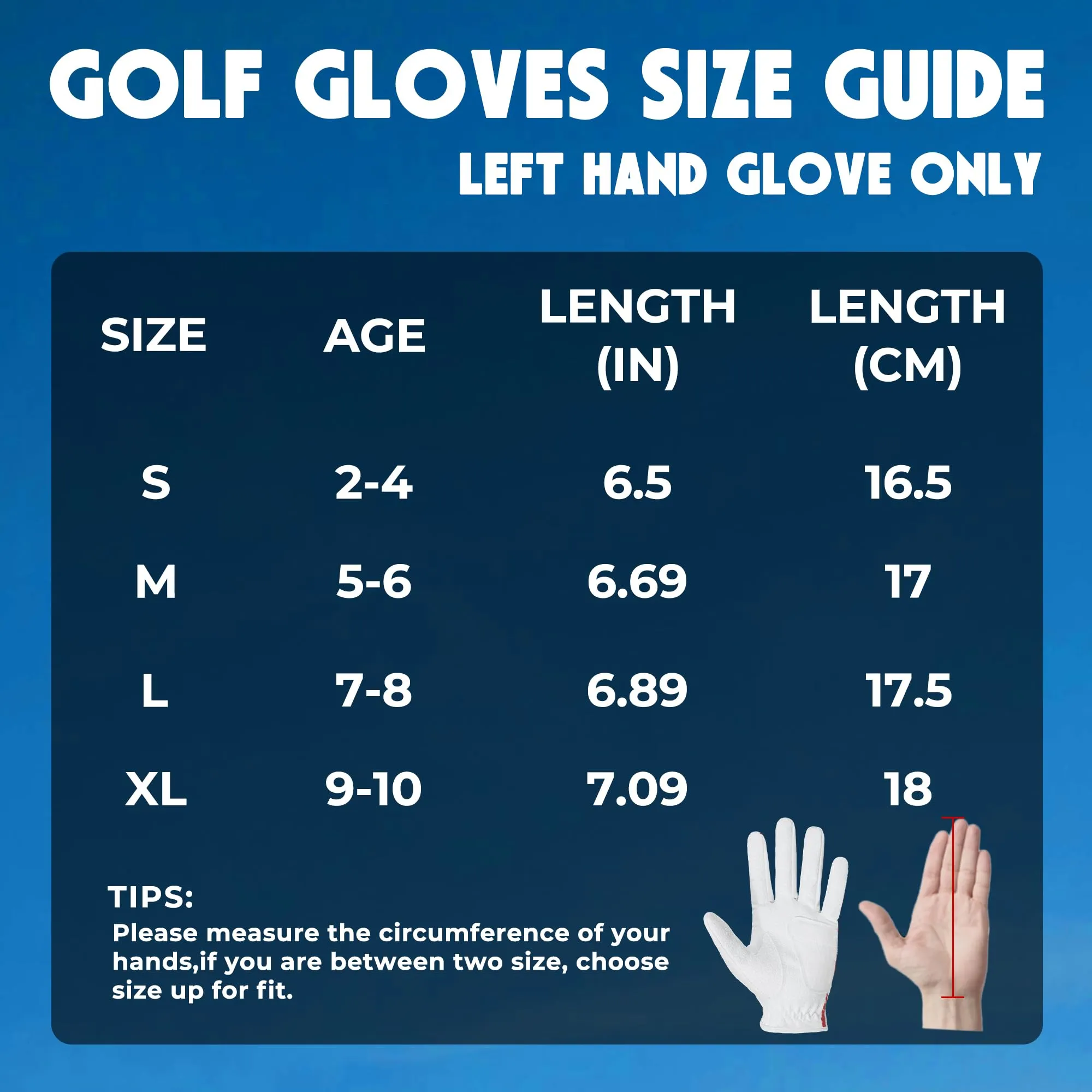 HANDLANDY Golf Gloves for Kids Boys and Girls, 2-Pack Both Left Hand, Breathable Comfort Gloves Gift for Youth Toddler Junior 799L*2