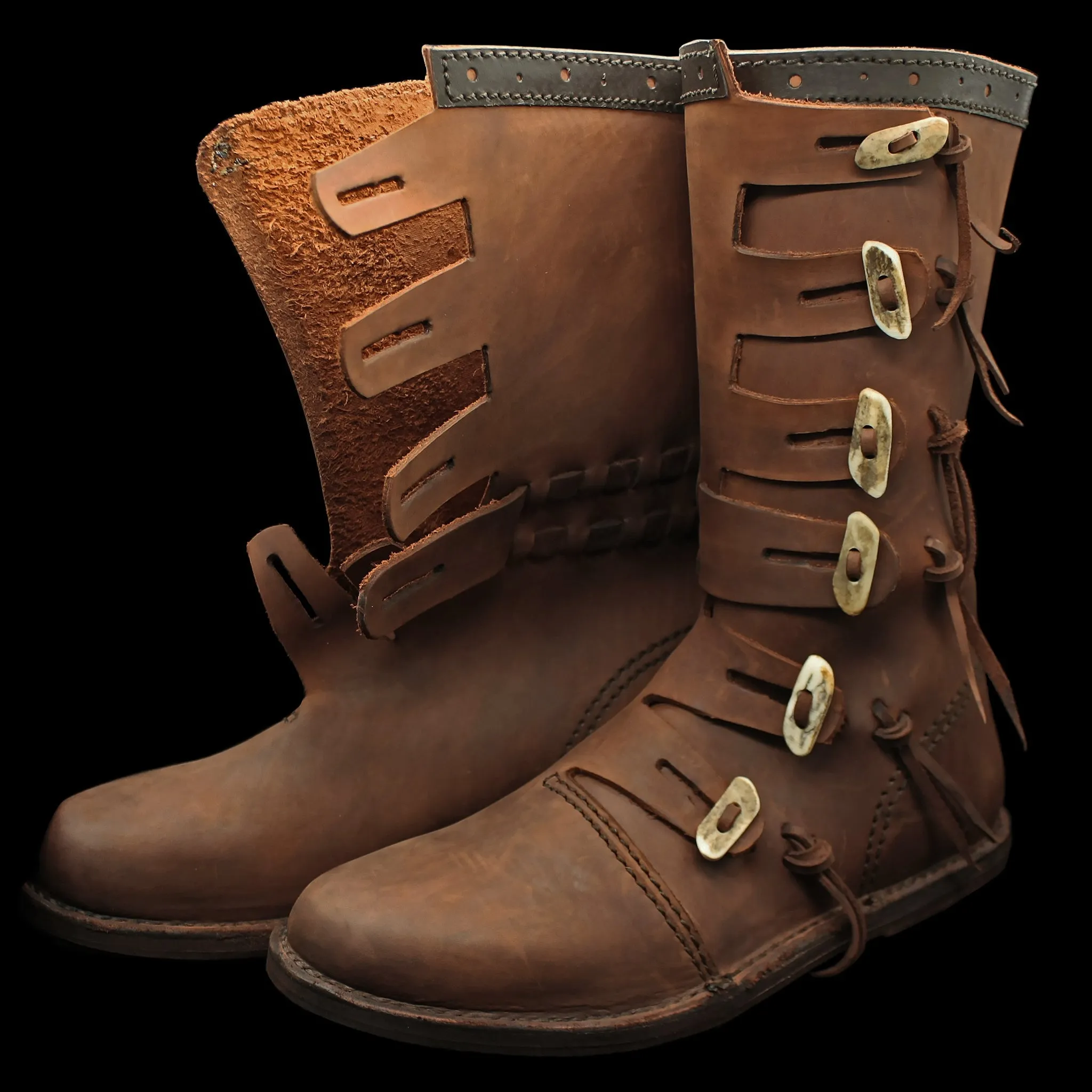 Handmade Medieval Boots with Rounded Toe