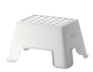 Ikea Boutique Store Polypropylene Plastic Bolmen Solid Step Stool (Standard, White)