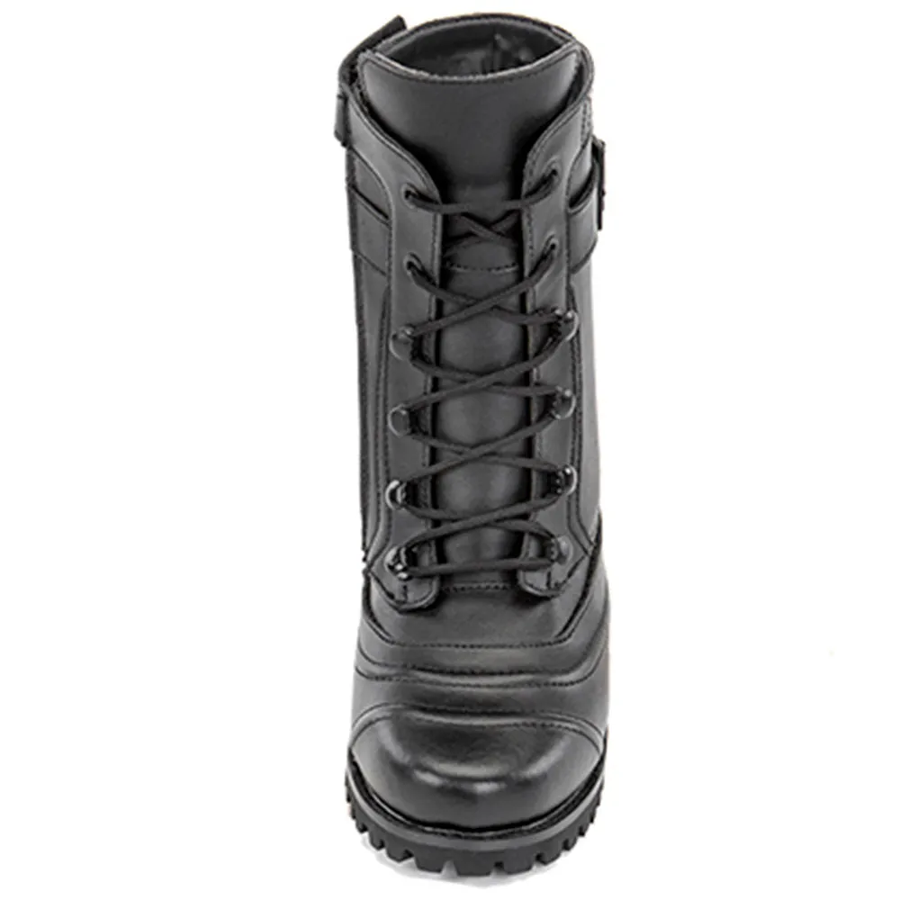 Joe Rocket Ladies Black Combat Leather Boots