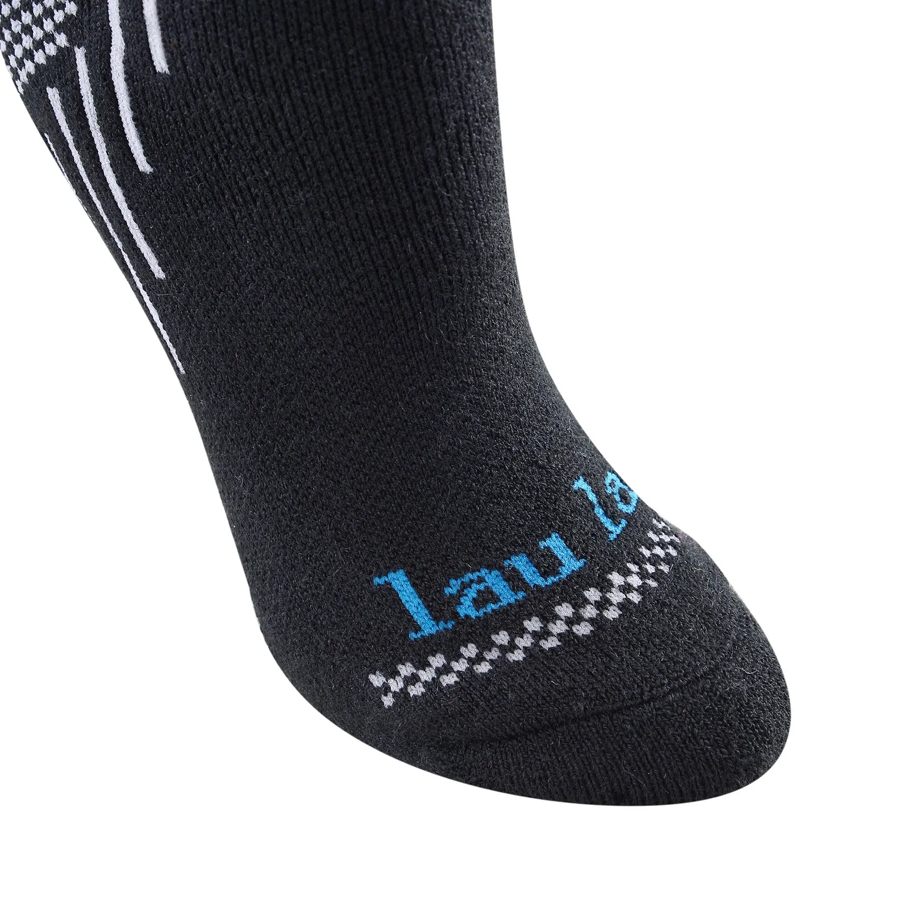 Laulax Ladies 2 Pairs High Quality Merino Wool Ski Socks, Gift Set, Size UK 3 - 7 / Europe 36 - 40, Black, Pink