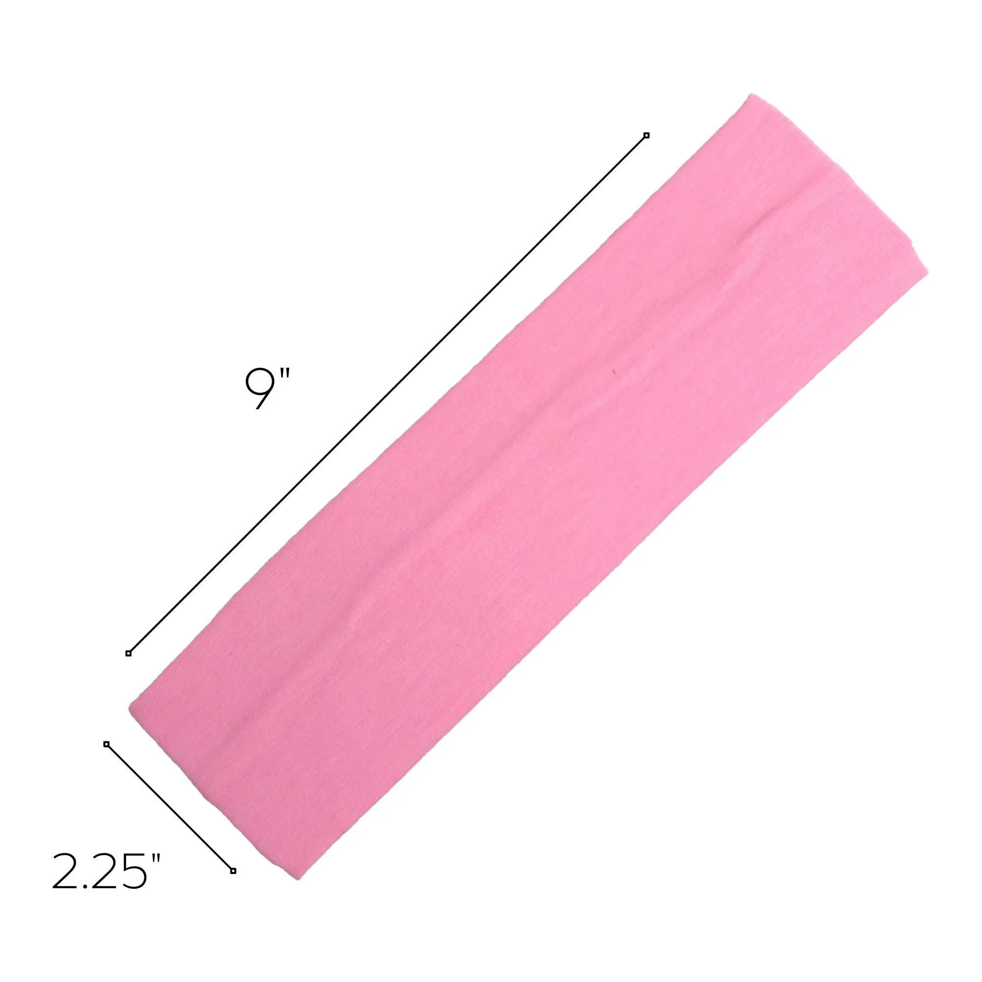 Light Pink Cotton Headbands - 12 Pack