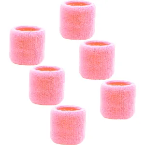 Light Pink Wrist Sweatbands - 6 Pack