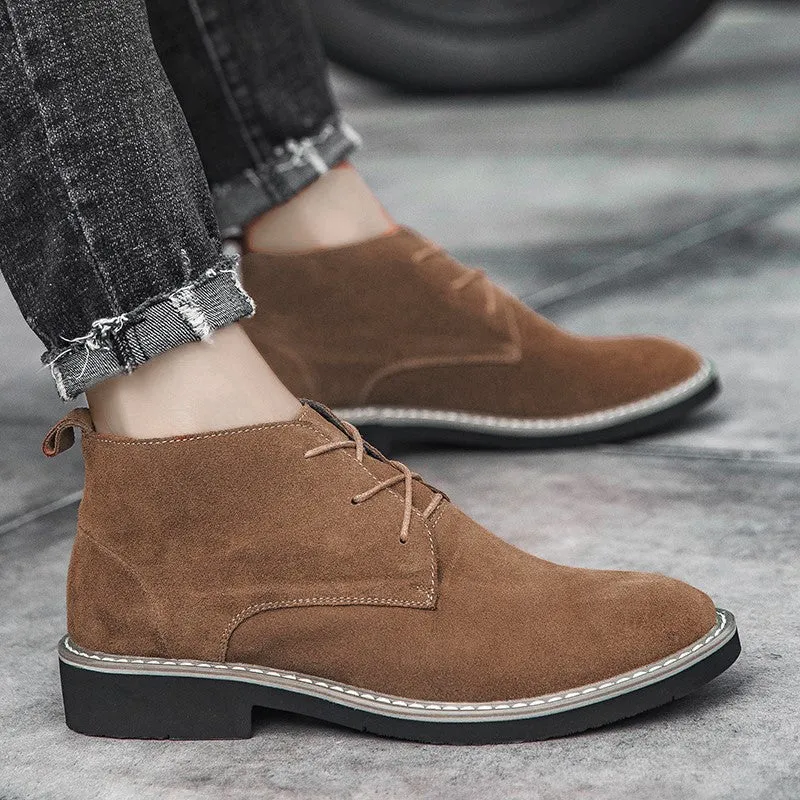 Man's popular joker suede leather platform casual shoes