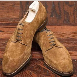 Men's Suede Brown Split Toe Shoes