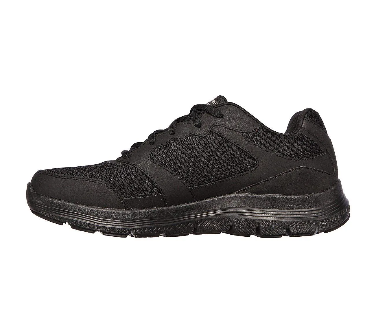 Mens Wide Fit Skechers Flex Advantage 4.0 - 232225 Walking Black Trainers