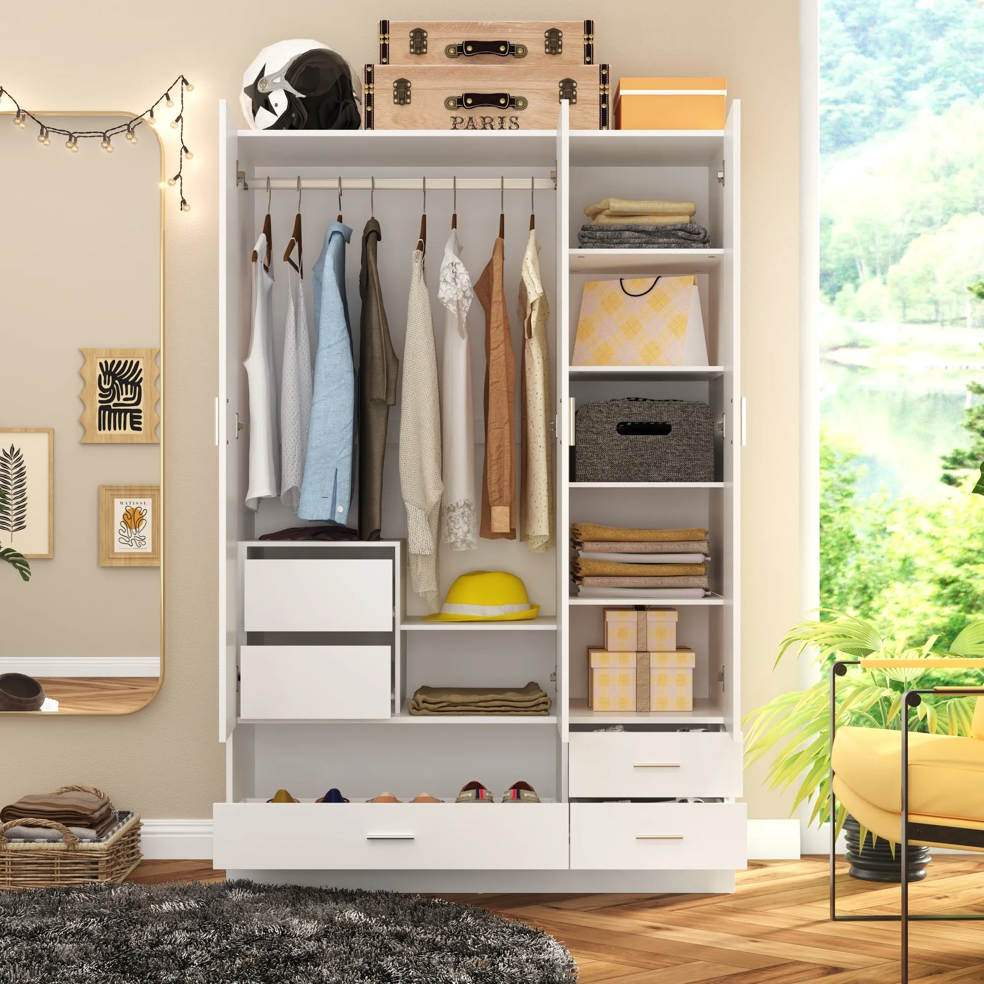 Modern Wardrobe With Shoe Storage Drawer