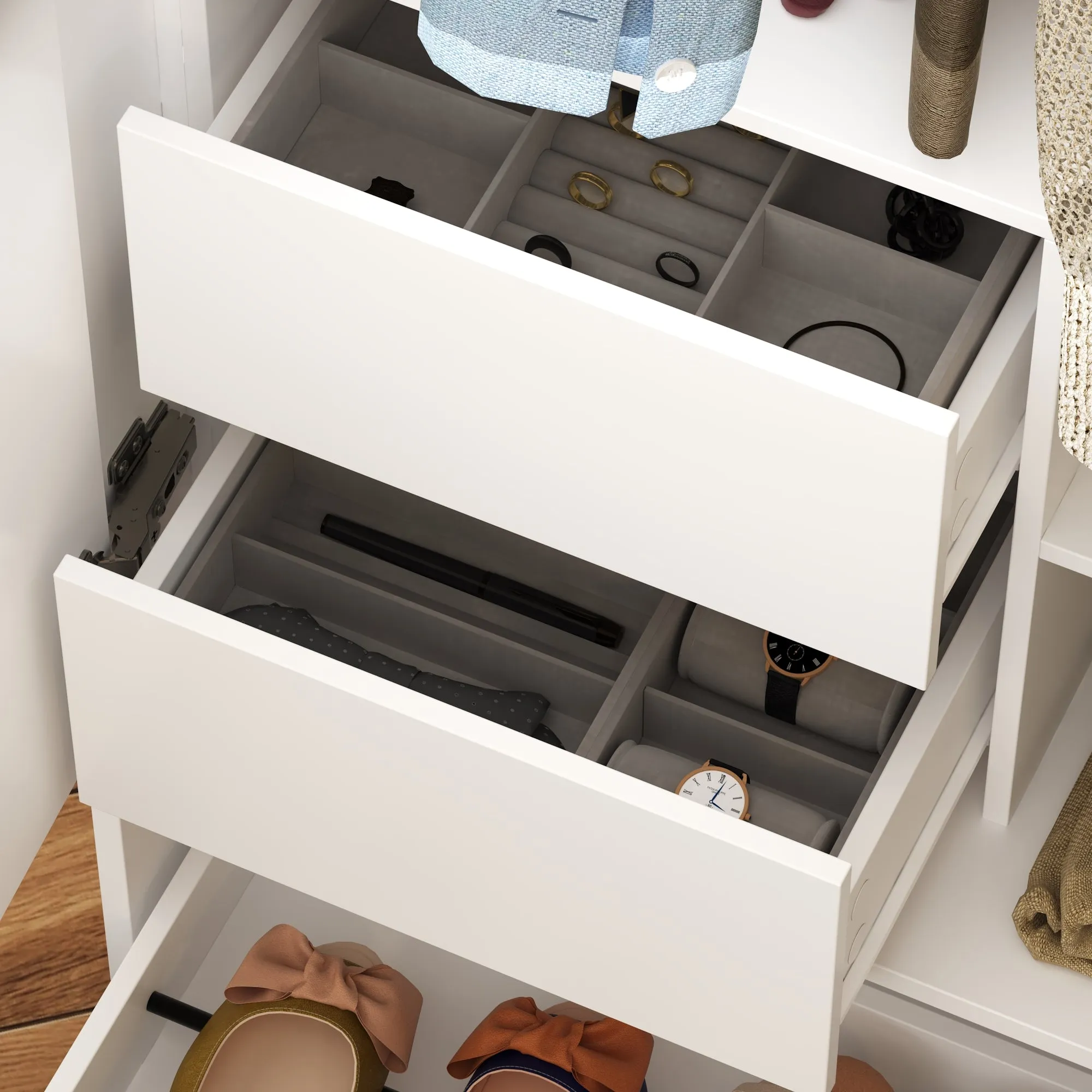 Modern Wardrobe With Shoe Storage Drawer