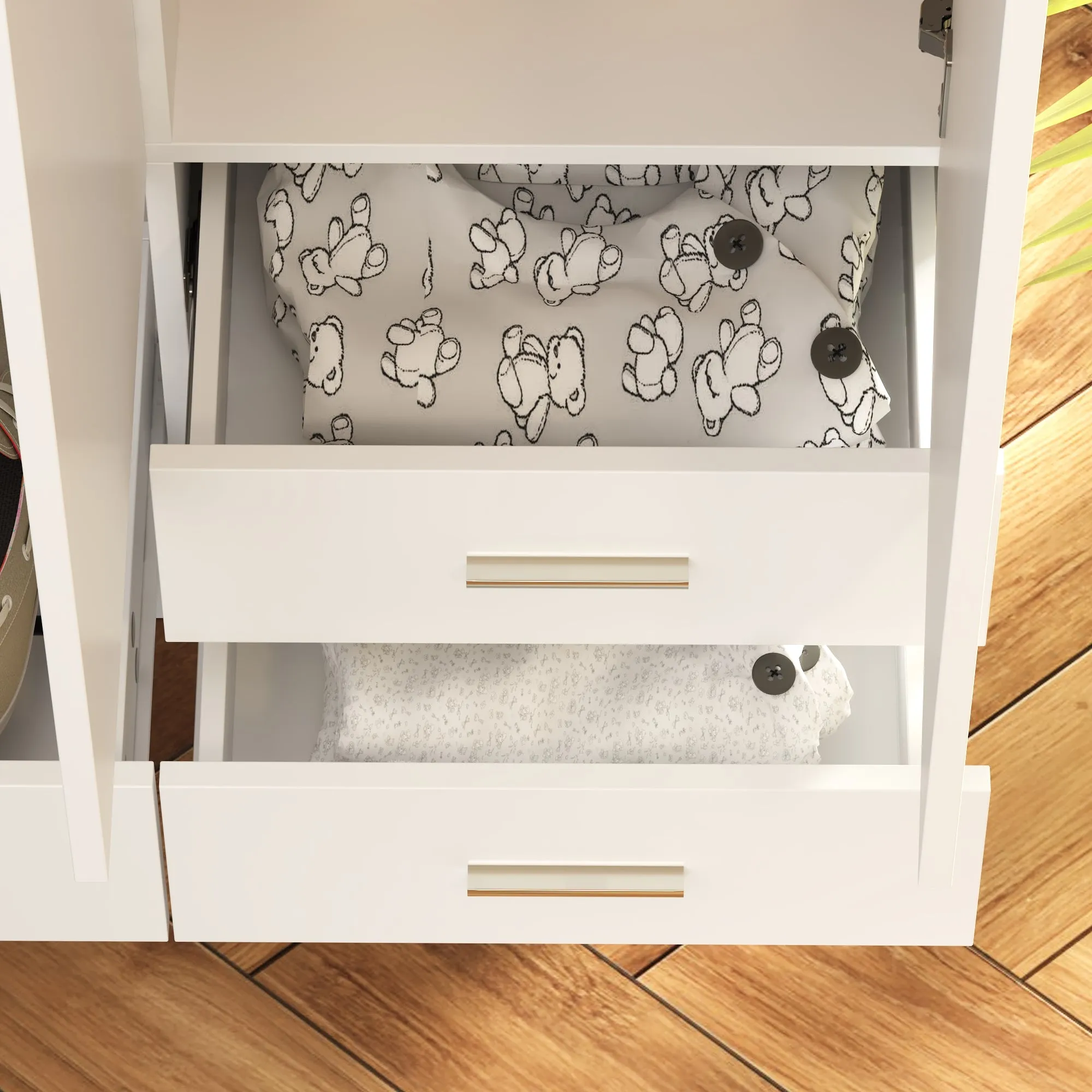 Modern Wardrobe With Shoe Storage Drawer