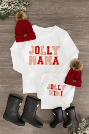 Mom & Me - "Jolly Mama & Mini" Chenille Patch Top