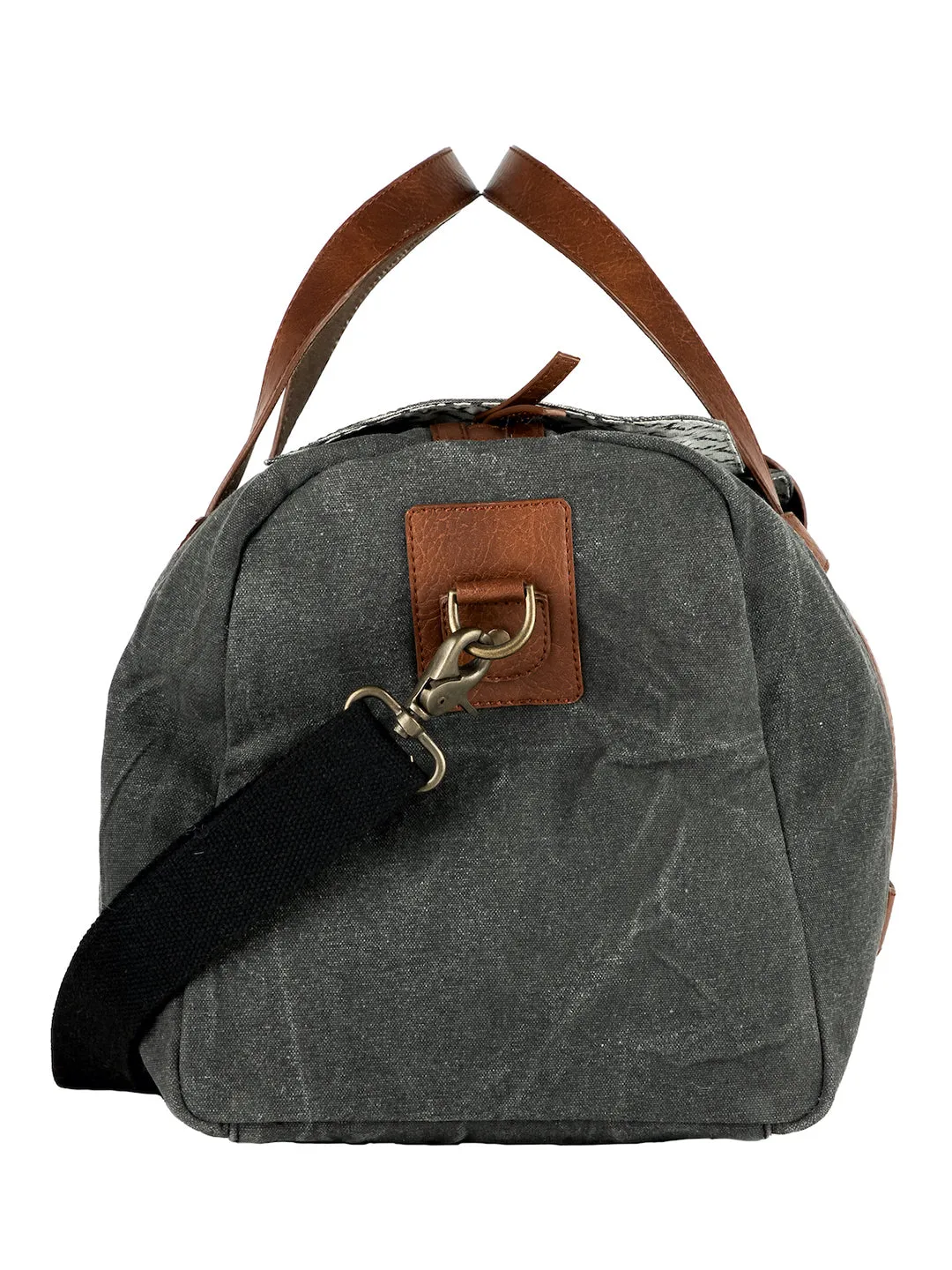 Mona B Upcycled Canvas Duffel Gym Travel and Sports Bag With Stylish Design for Men and Women: Flap