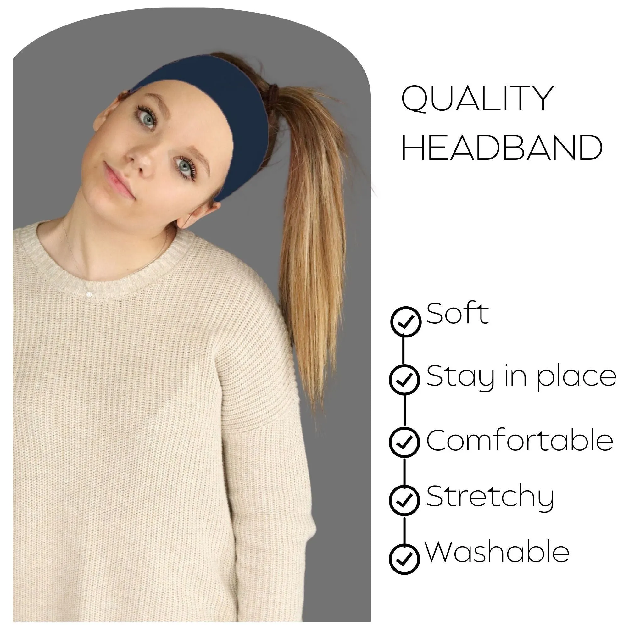 Navy Wide Headband