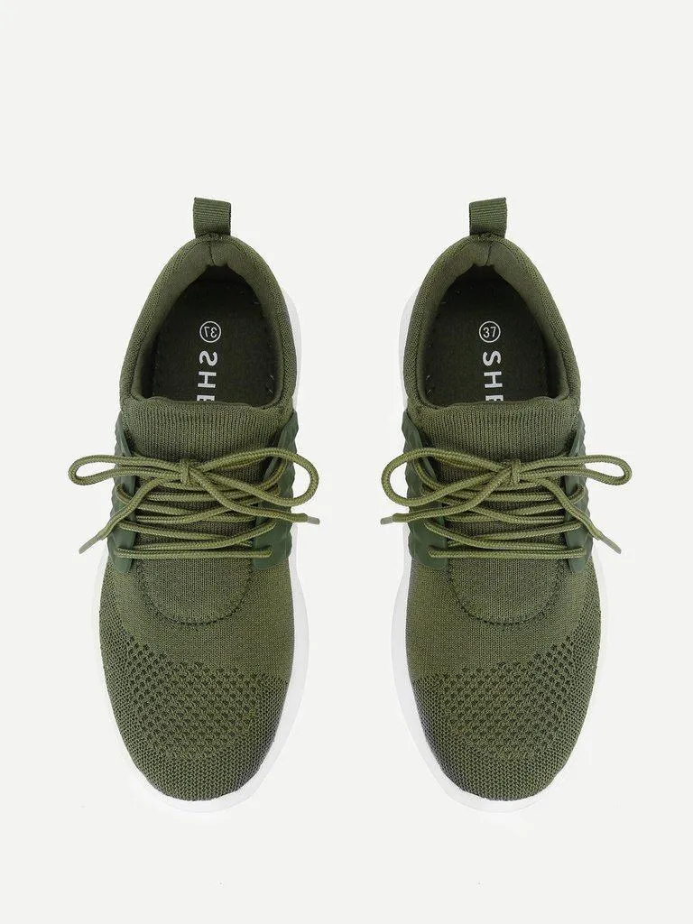 Net Panel Lace Up Trainers