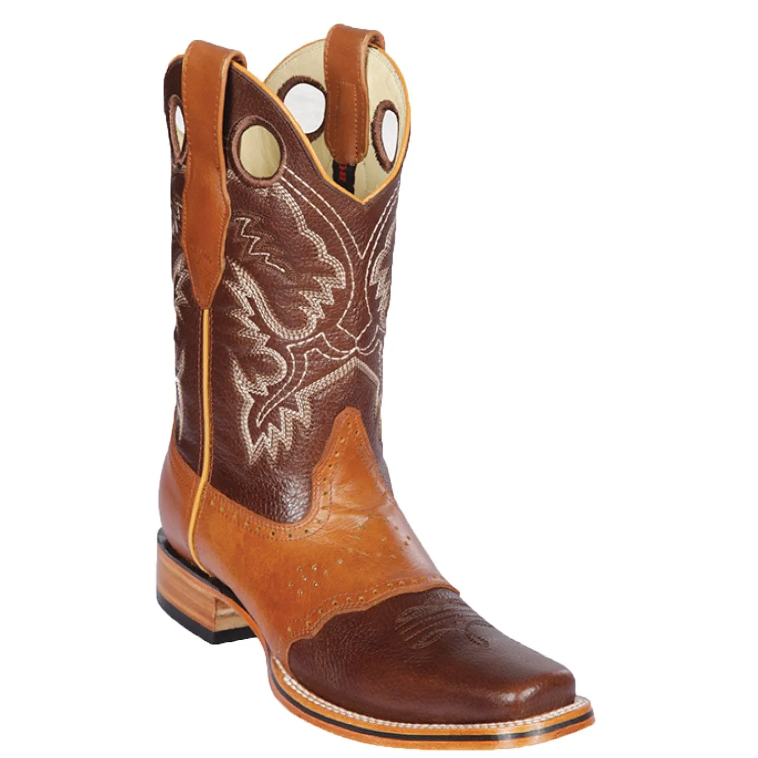 Original Cowhide Leather Skin Rodeo Toe Boots LAB-81438