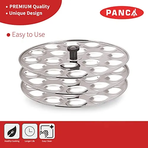 PANCA Idli Plate 54 Mini Idli 3 Plate Set, Non Stick Idly Plates Premium Idli Maker, Fits in All Idli Makers, Cookers