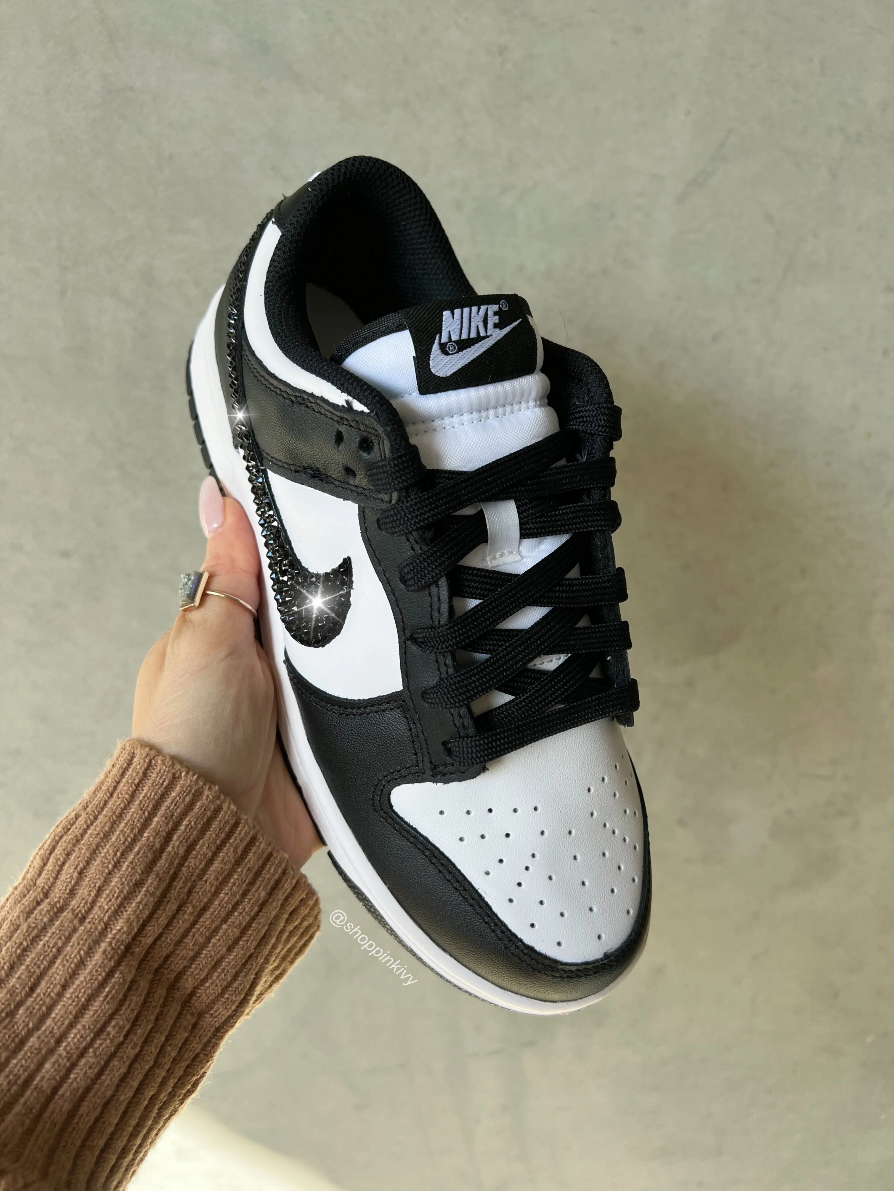 Panda Swarovski Womens Nike Dunk Shoes