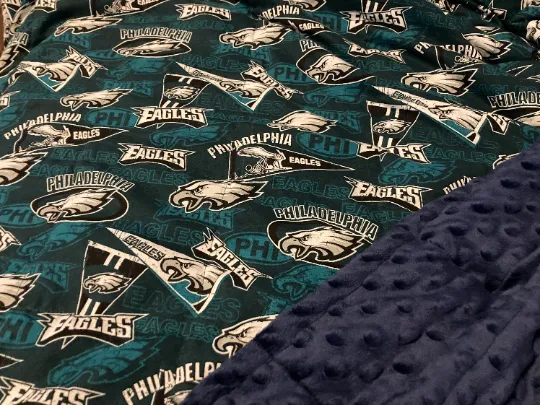 Philadelphia Eagles Sports Team Weighted Blanket or Lap Pad Cotton Fabric - Toddler, Child, Teen, Adult -Dot Minky - Anxiety, Sleep.