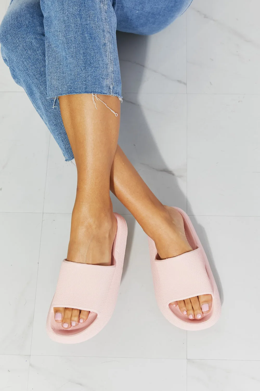 Pink Open Toe Slide