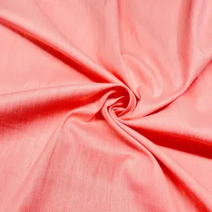 Pink Solid Cotton Denim Lycra Fabric