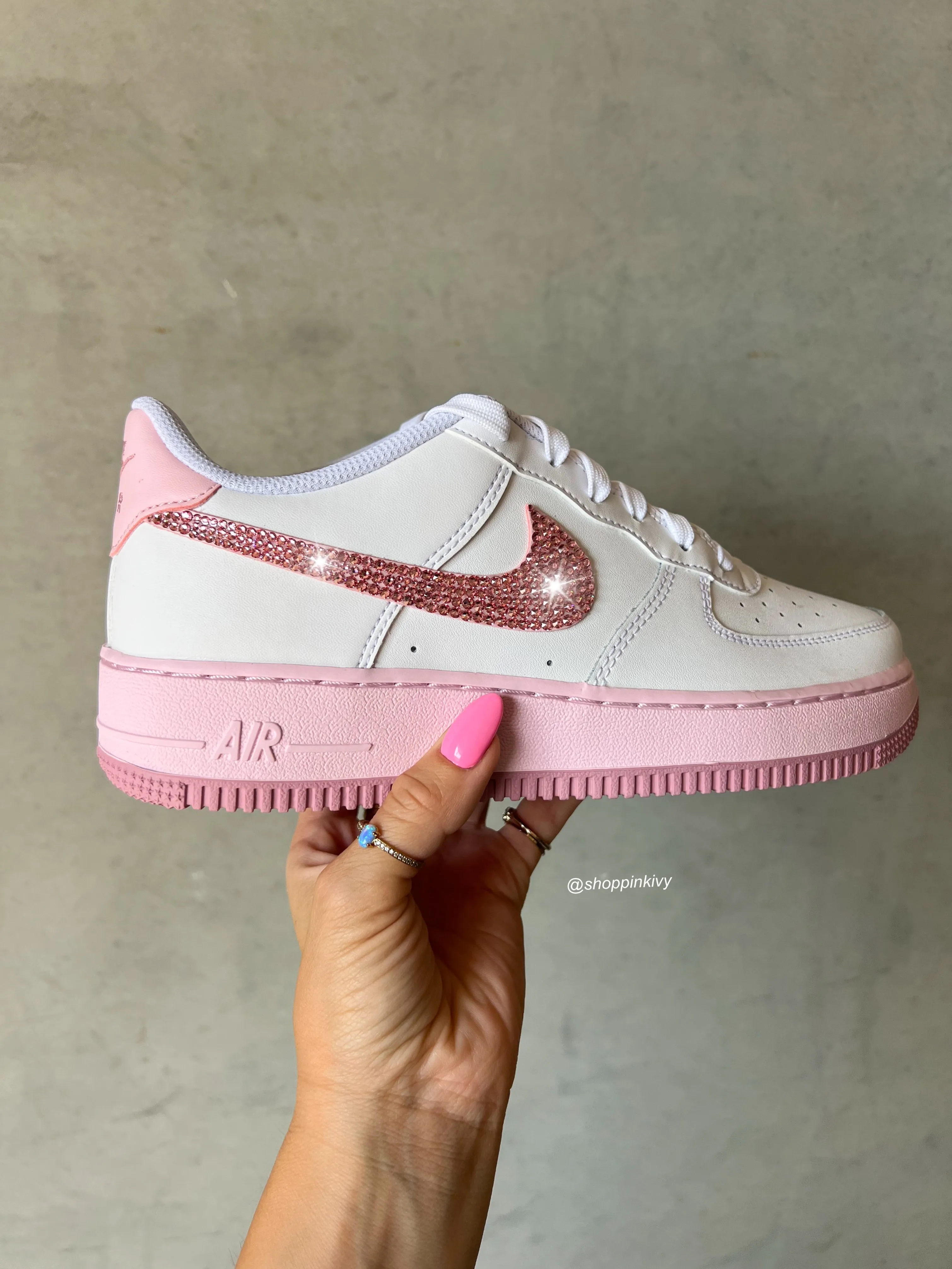 Pink Swarovski Women’s Air Force 1 Low Shoes