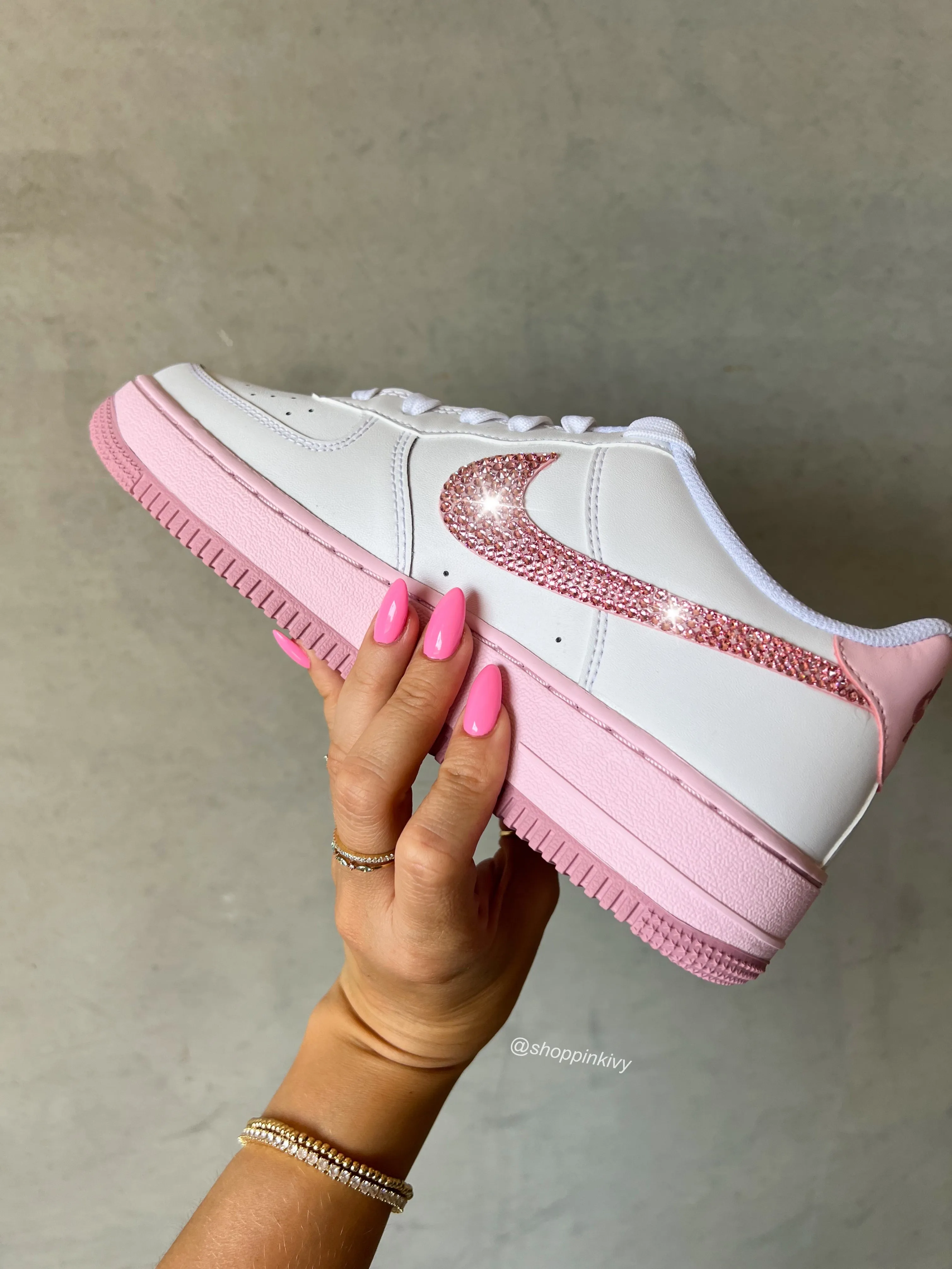 Pink Swarovski Women’s Air Force 1 Low Shoes