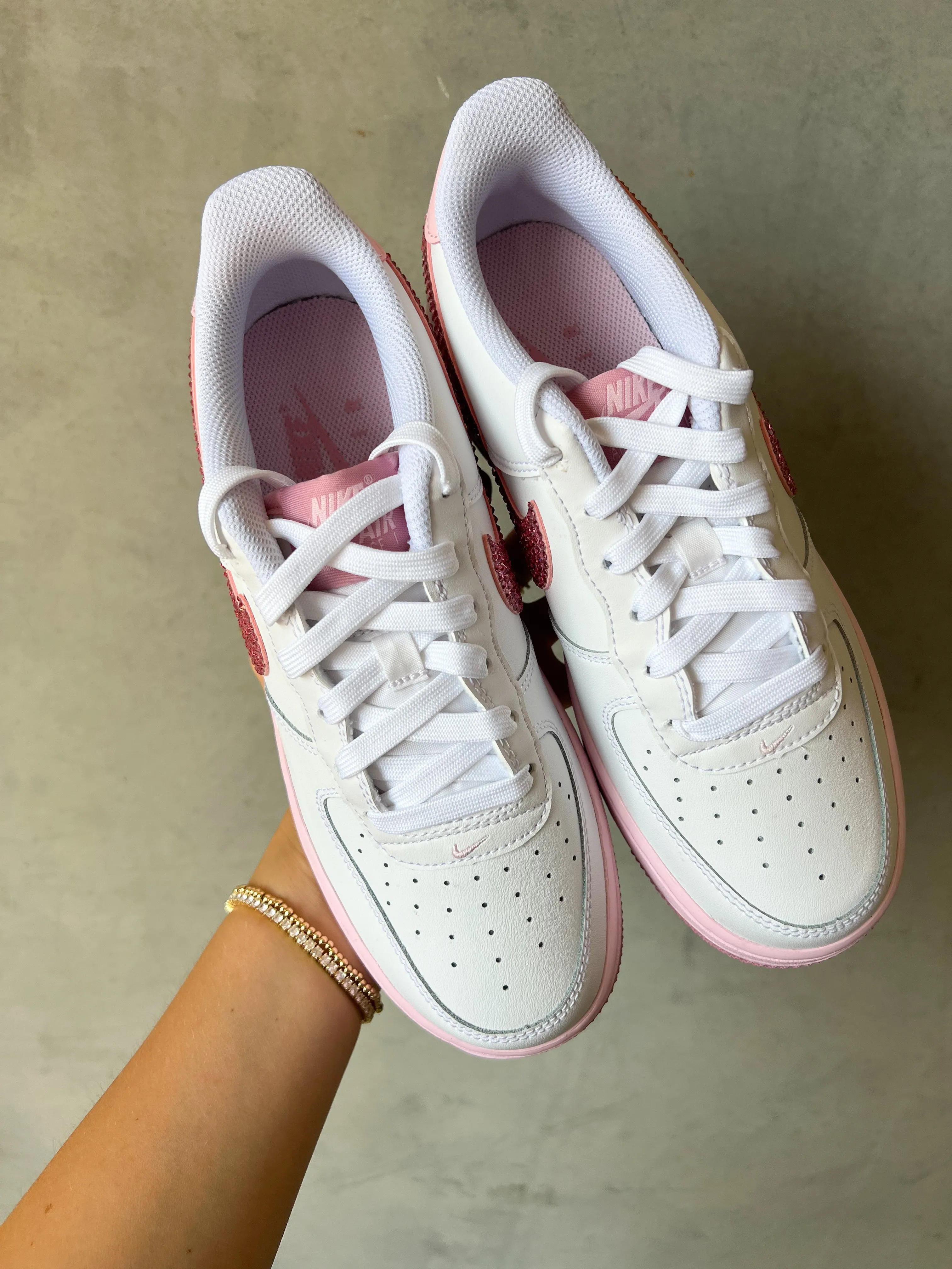 Pink Swarovski Women’s Air Force 1 Low Shoes