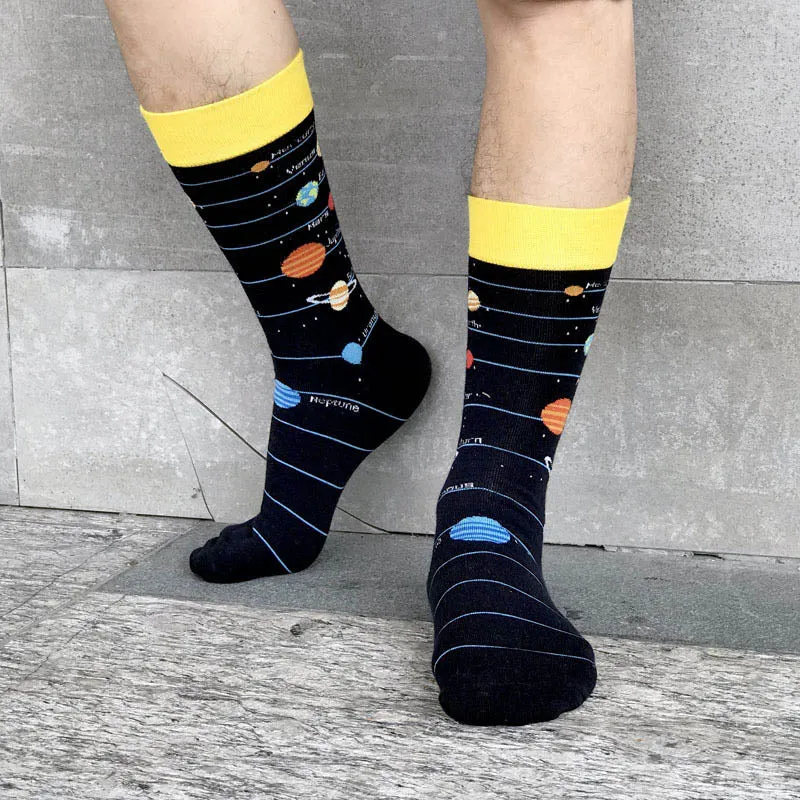 Planetary Printed Crew Length Socks