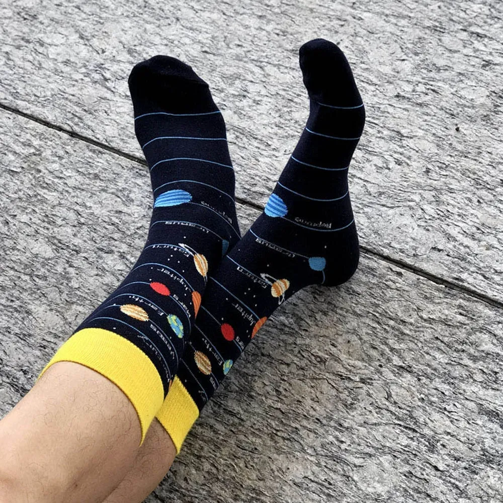 Planetary Printed Crew Length Socks