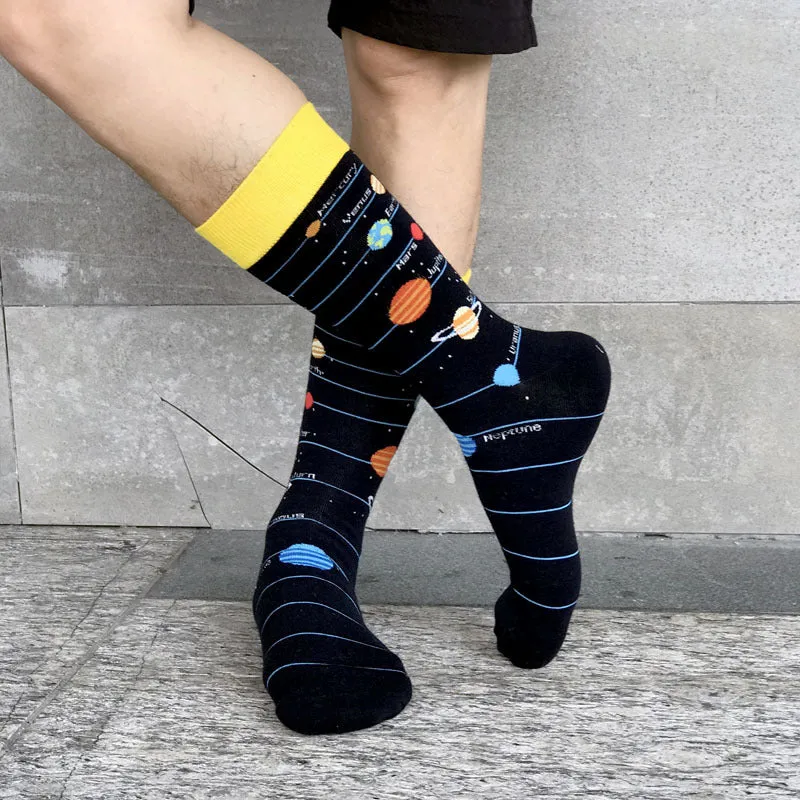 Planetary Printed Crew Length Socks