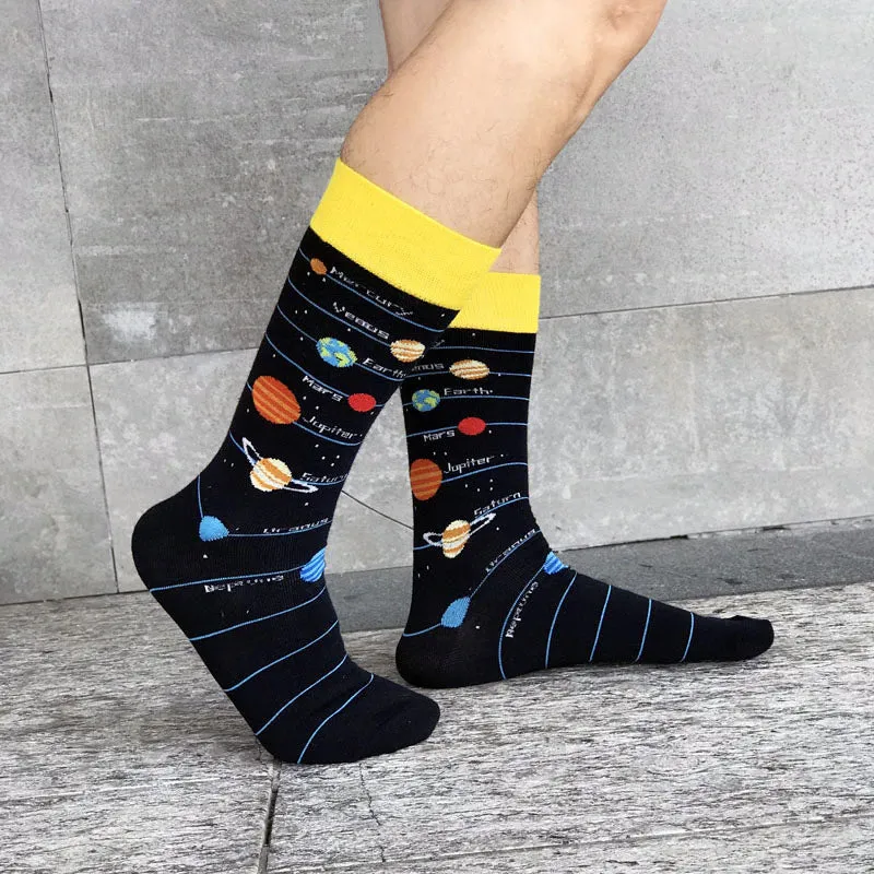 Planetary Printed Crew Length Socks