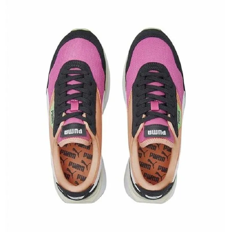 Puma Women's Cruise Rider Silk Road Shoes - Fizzy Melon / Ebony / Pink / Green