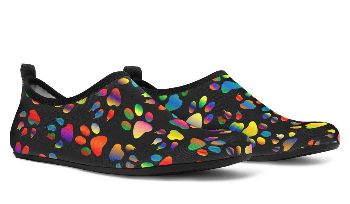 Rainbow Paw Prints Water Shoes