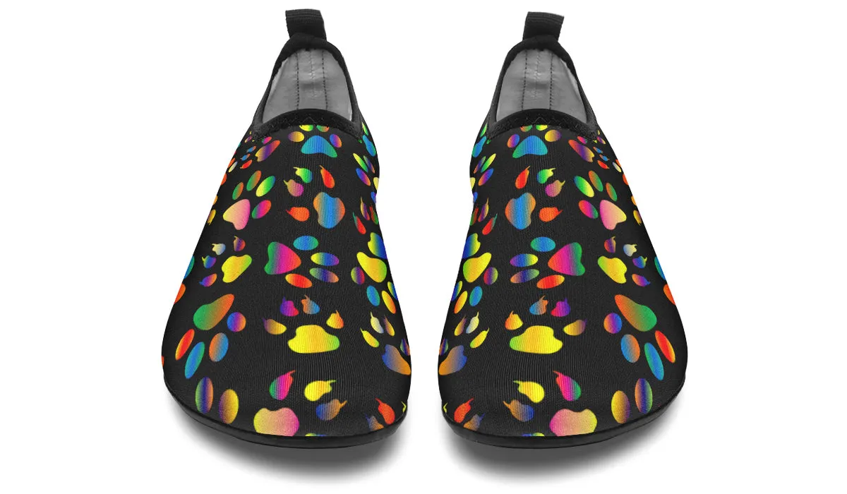 Rainbow Paw Prints Water Shoes