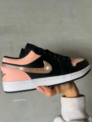 RARE Peach Pink Swarovski Women’s Air Jordan 1 Low Shoes