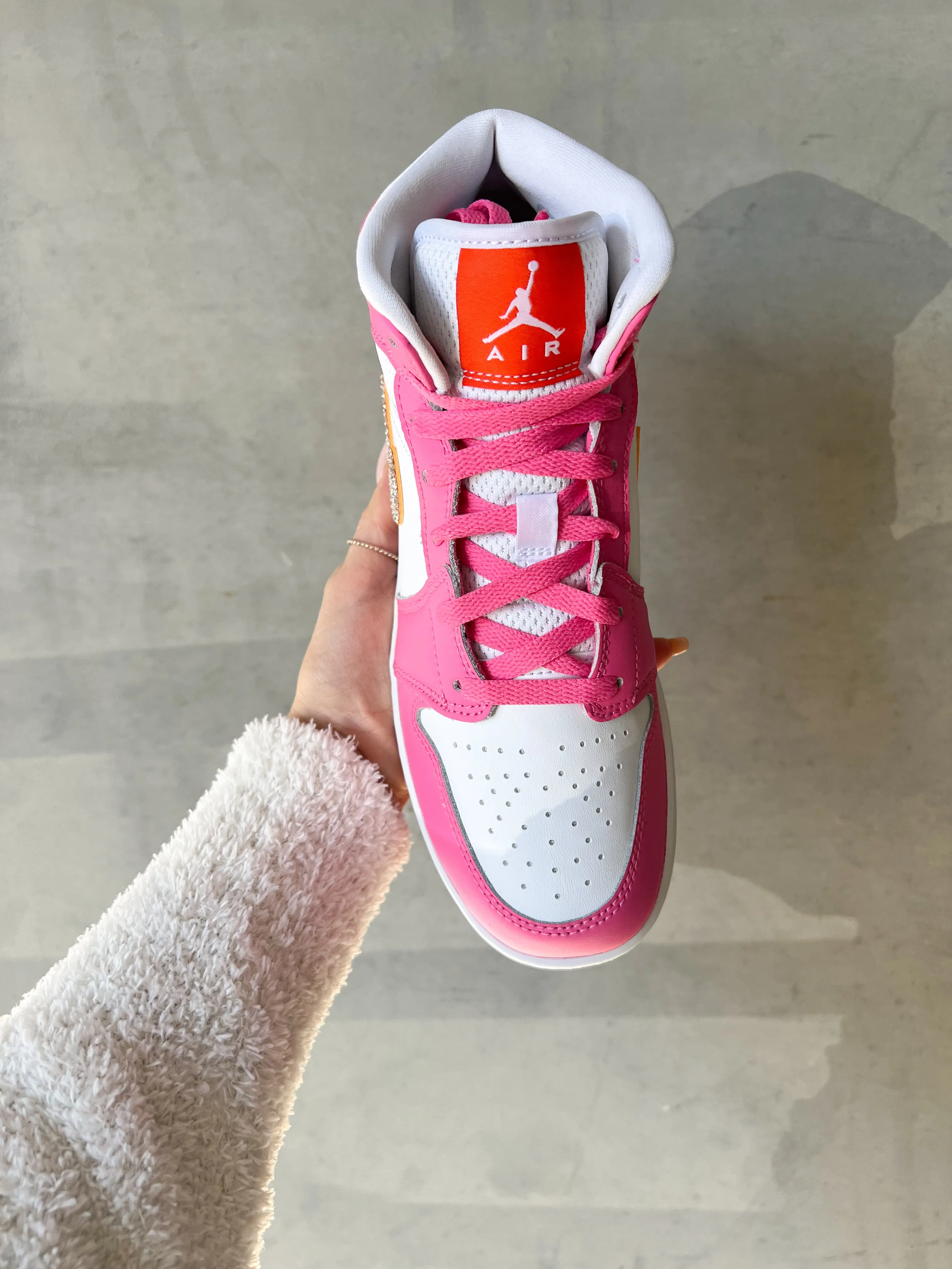 Rare Pink Swarovski Women’s Air Jordan 1 Mid Shoes