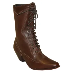 Rawhide Ladies 8″ Brown Victorian Leather Snip Toe Boot 5011