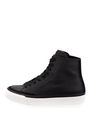 RB Leather High Top Sneakers - Black