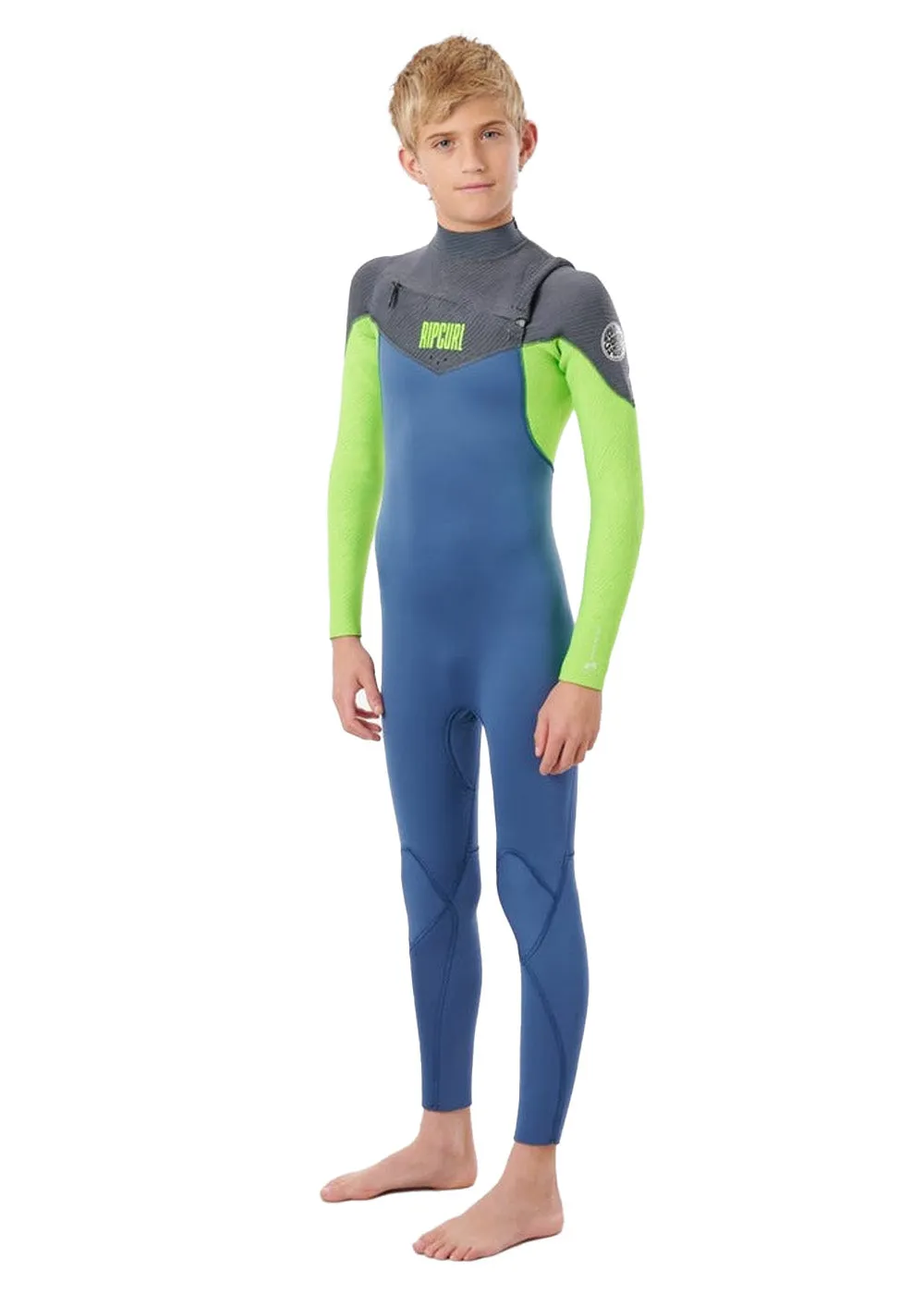 Rip Curl Boys Dawn Patrol 3/2mm GBS Chest Zip Steamer Wetsuit