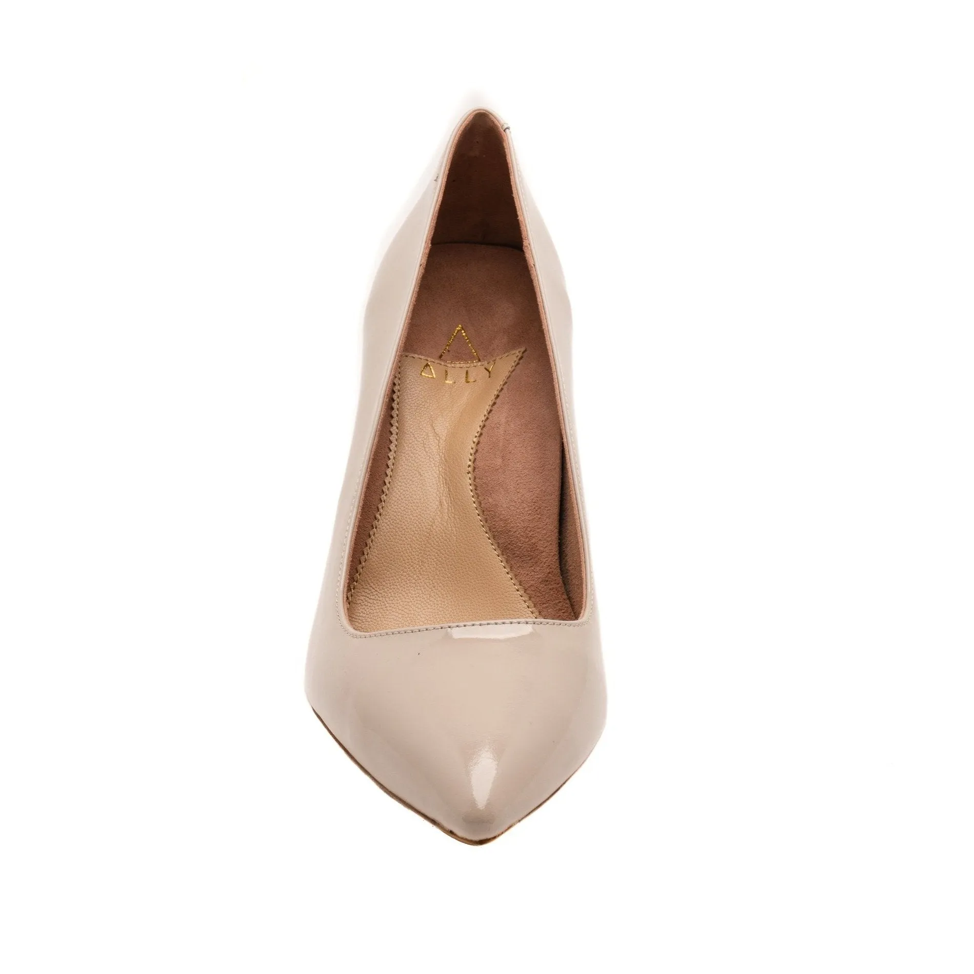 [SAMPLE] Tender Taupe Patent Leather Block Heel Pump