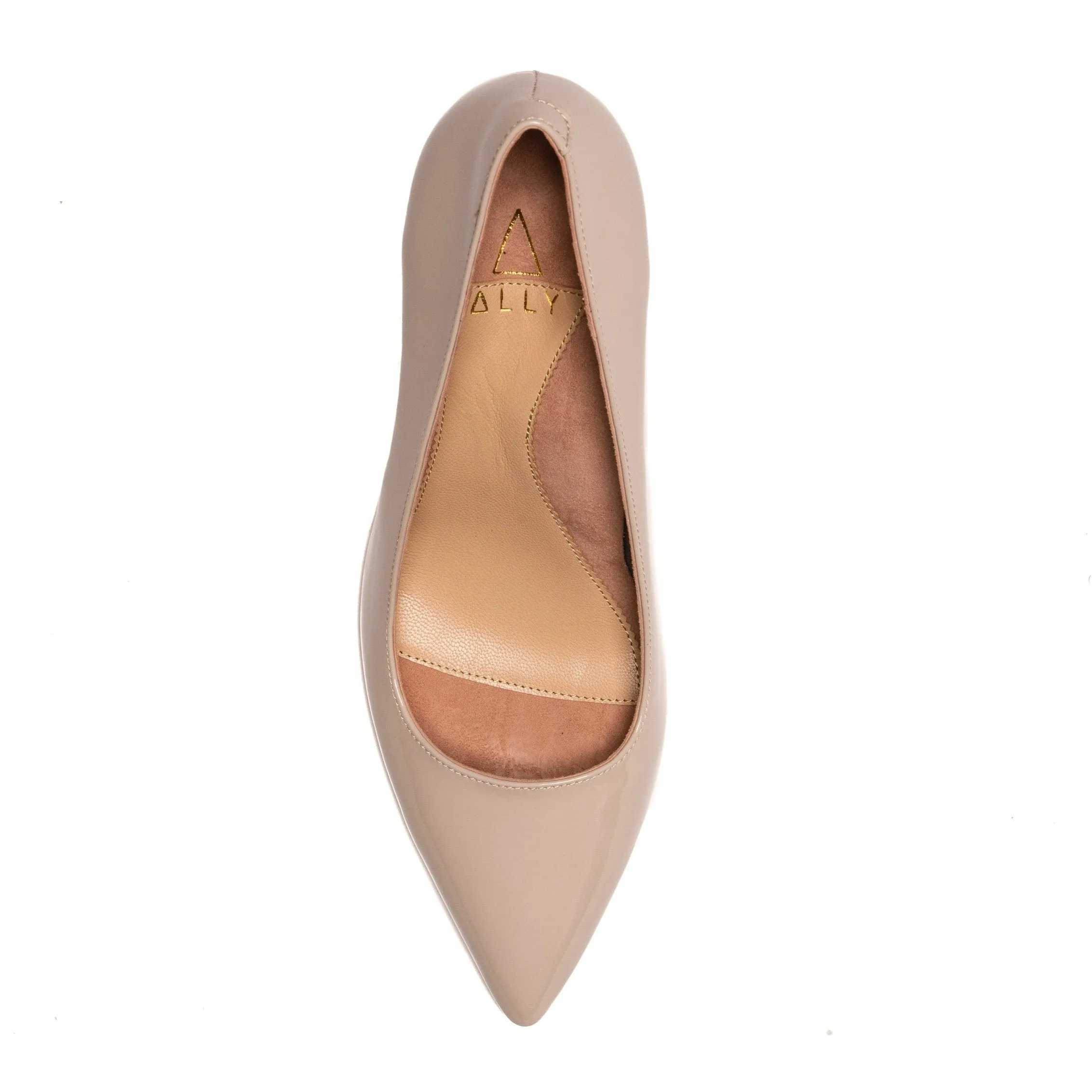 [SAMPLE] Tender Taupe Patent Leather Block Heel Pump