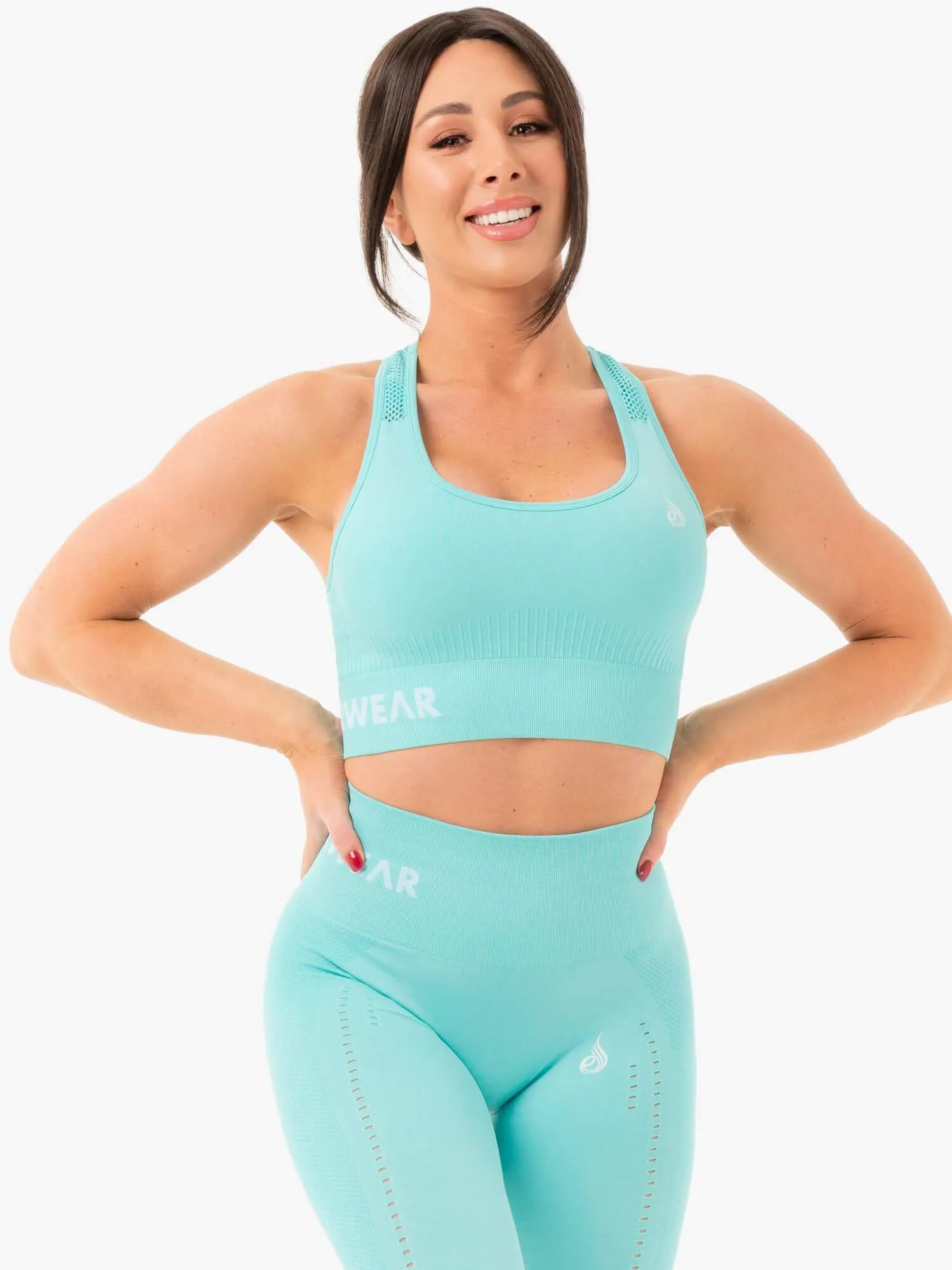 Seamless Staples Sports Bra - Aqua Marl