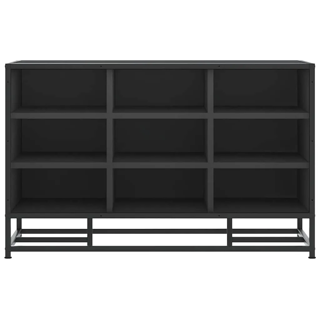 Shoe Bench Black 84x40x53.5 cm Engineered Wood and Metal