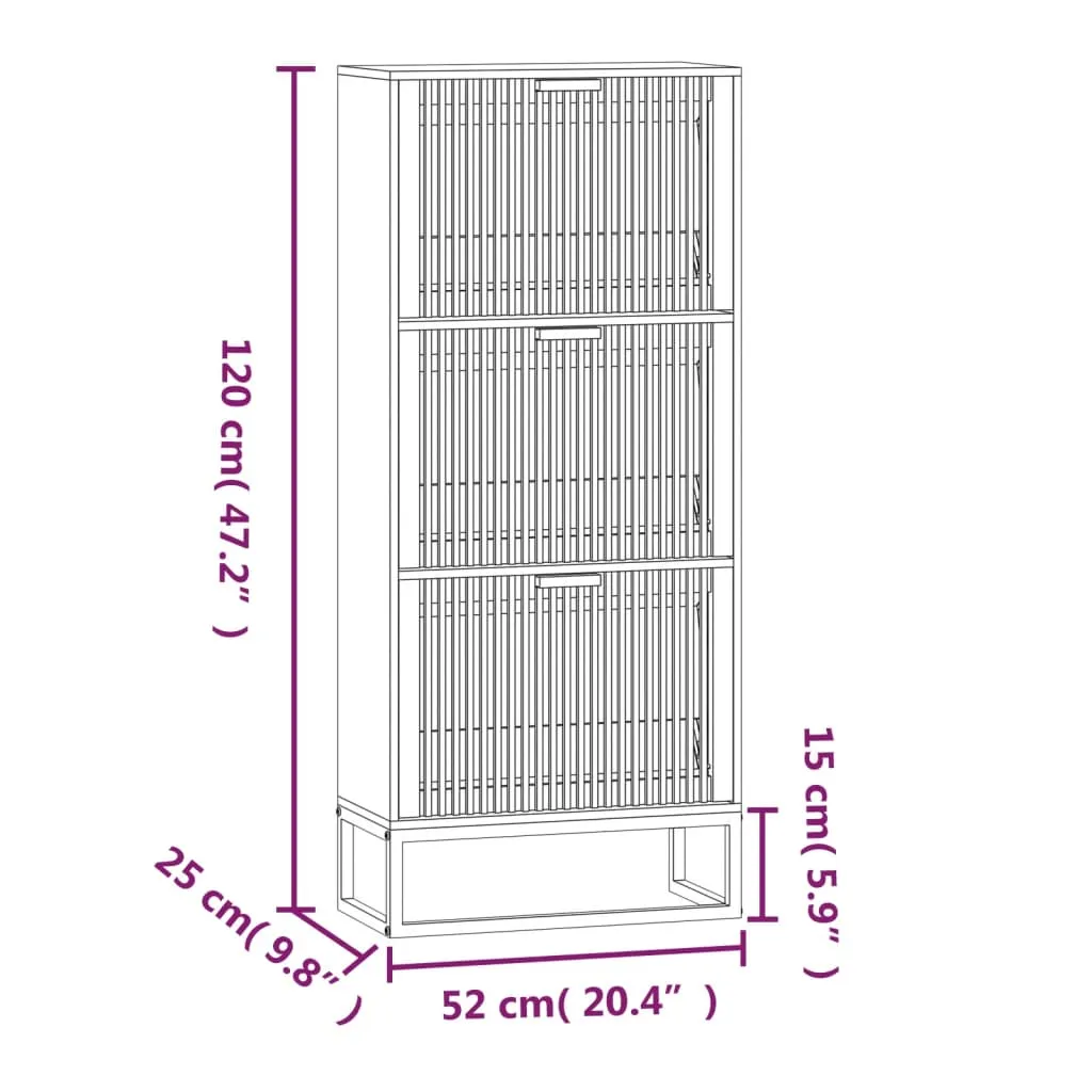 Shoe Cabinet Black 52x25x120 cm Engineered Wood