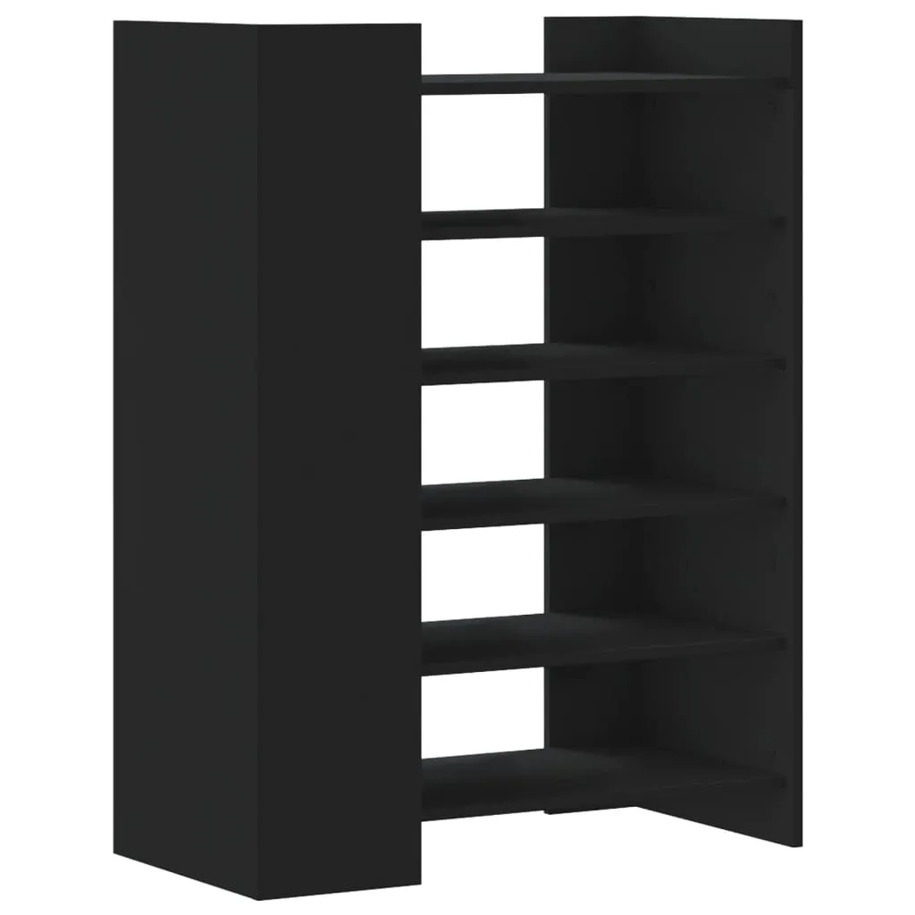 Shoe Cabinet Black 74.5x37.5x100 cm Engineered Wood