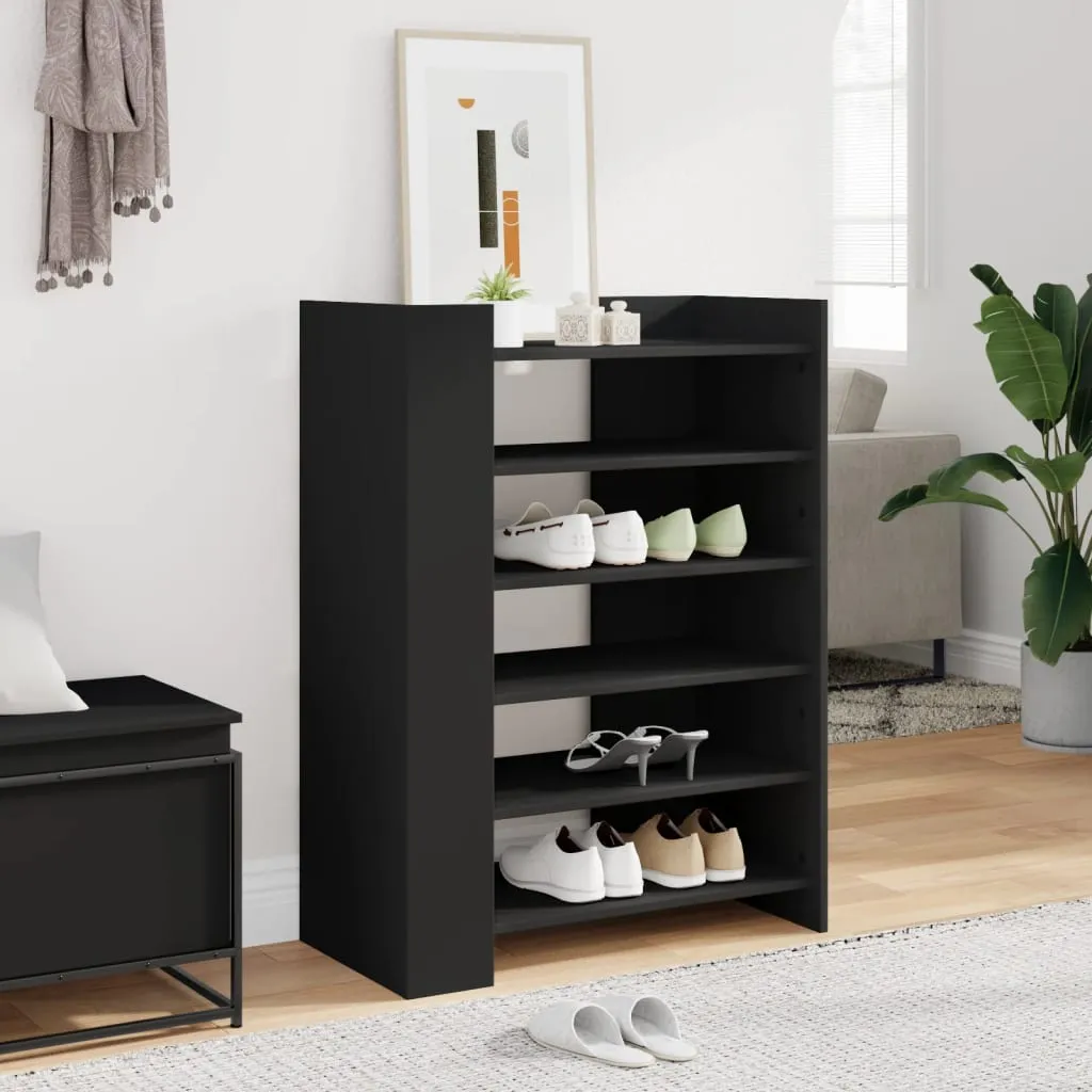 Shoe Cabinet Black 74.5x37.5x100 cm Engineered Wood