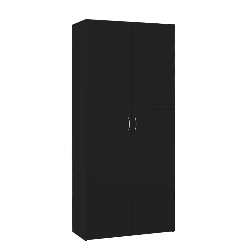 Shoe Cabinet Black 80x35.5x180 cm Engineered Wood