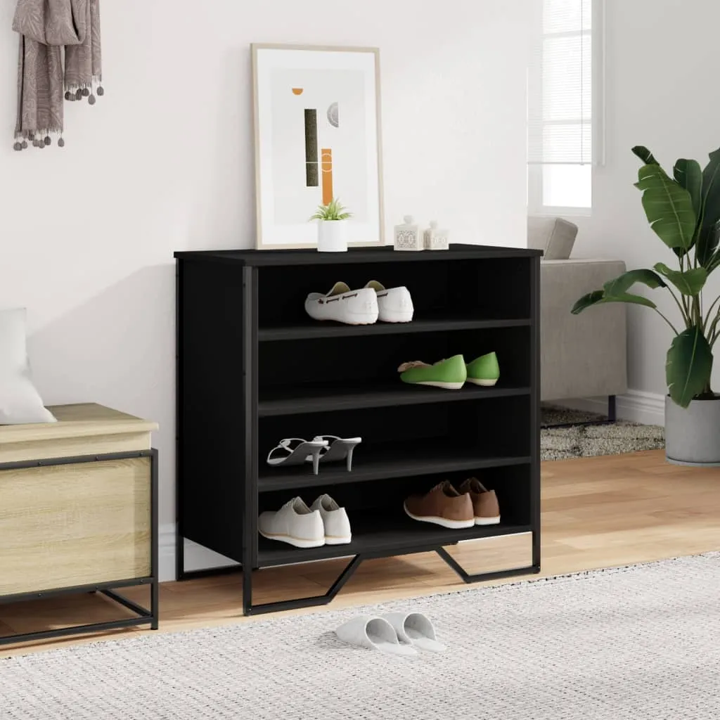 Shoe Cabinet Black 80x38x78 cm Engineered Wood