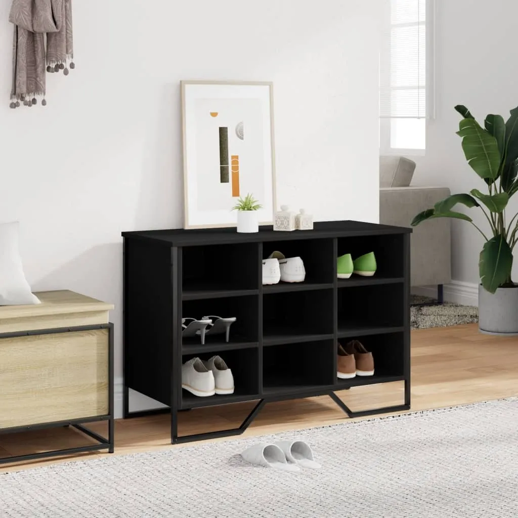 Shoe Cabinet Black 90x38x61.5 cm Engineered Wood