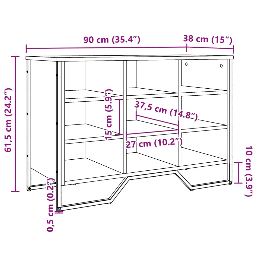 Shoe Cabinet Black 90x38x61.5 cm Engineered Wood