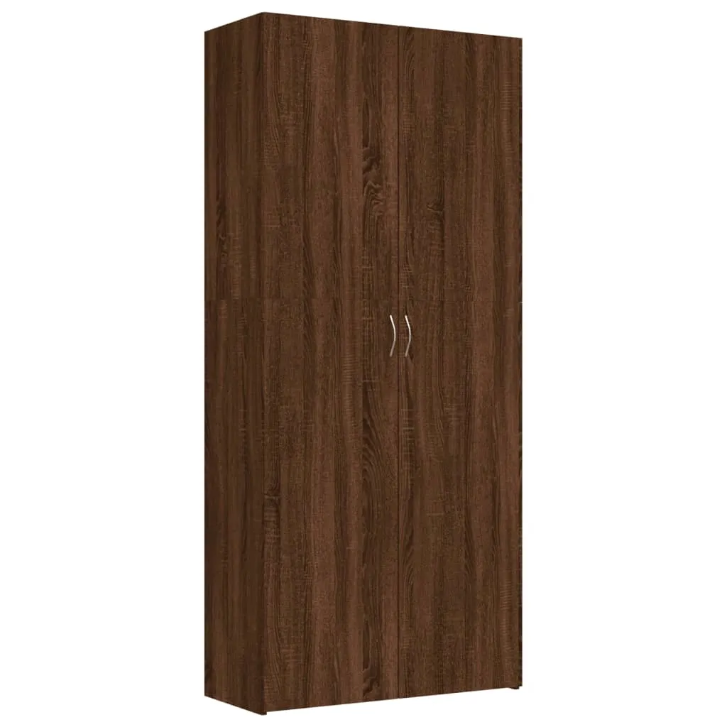 Shoe Cabinet Brown Oak 80x35.5x180 cm Engineered Wood